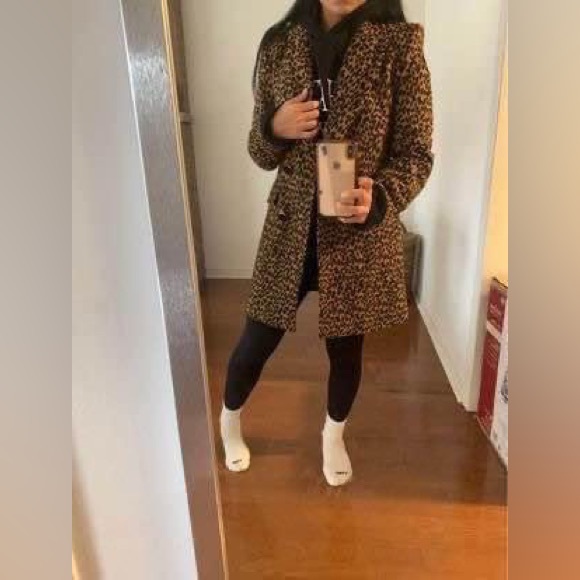 Brand New animal print wool blend coat - size Small - Picture 7 of 9